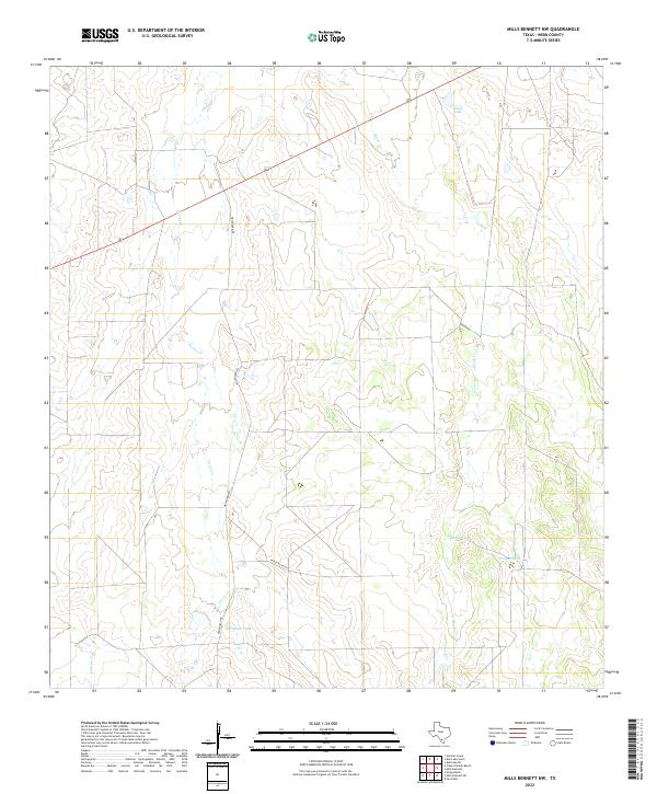 US Topo 7.5-minute map for Mills Bennett NW TX