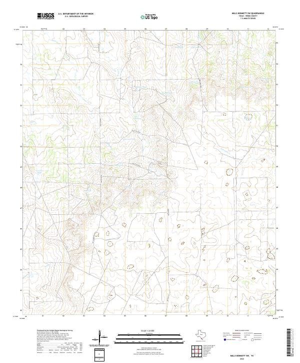 US Topo 7.5-minute map for Mills Bennett SW TX