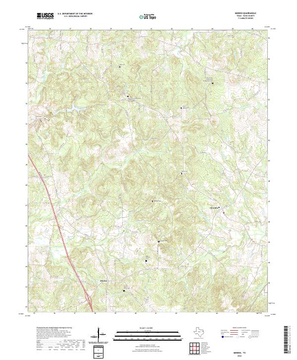US Topo 7.5-minute map for Minden TX