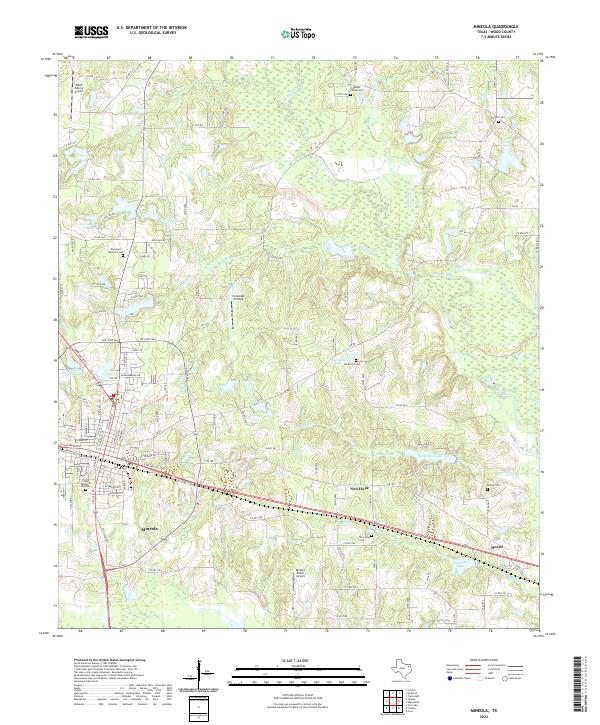 US Topo 7.5-minute map for Mineola TX