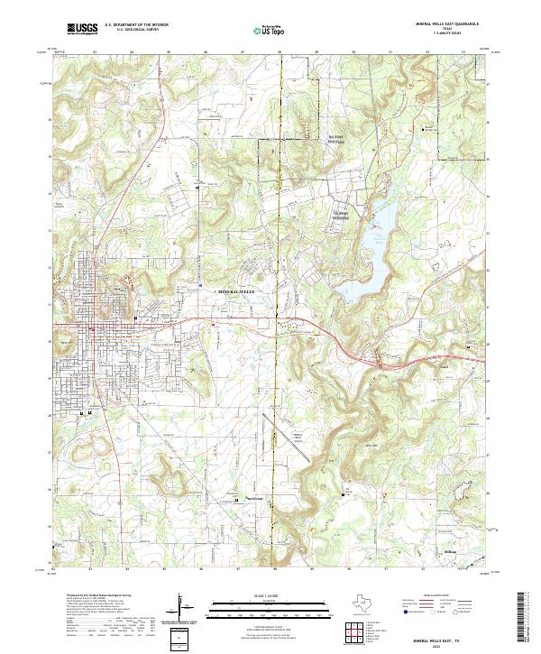 US Topo 7.5-minute map for Mineral Wells East TX