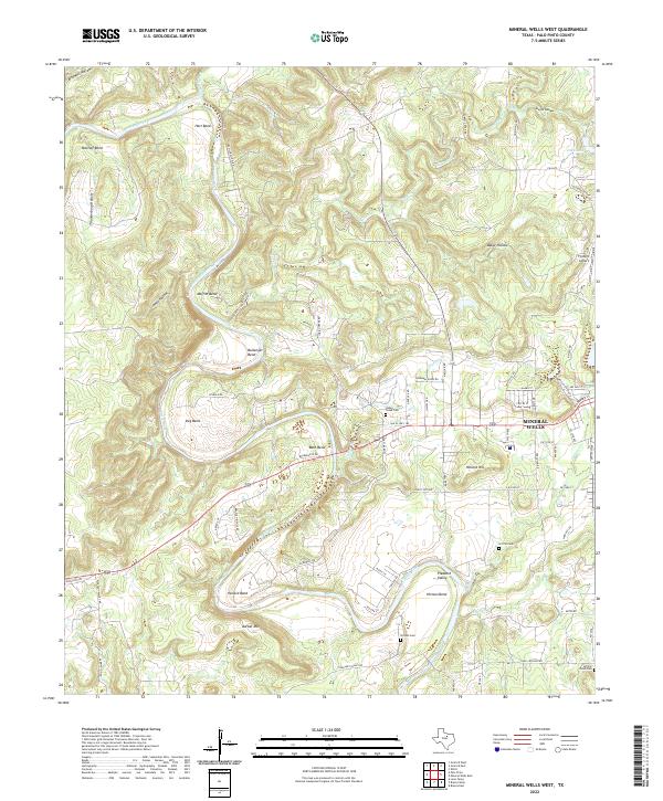 US Topo 7.5-minute map for Mineral Wells West TX