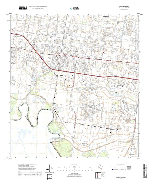 US Topo 7.5-minute map for Mission TXTAM