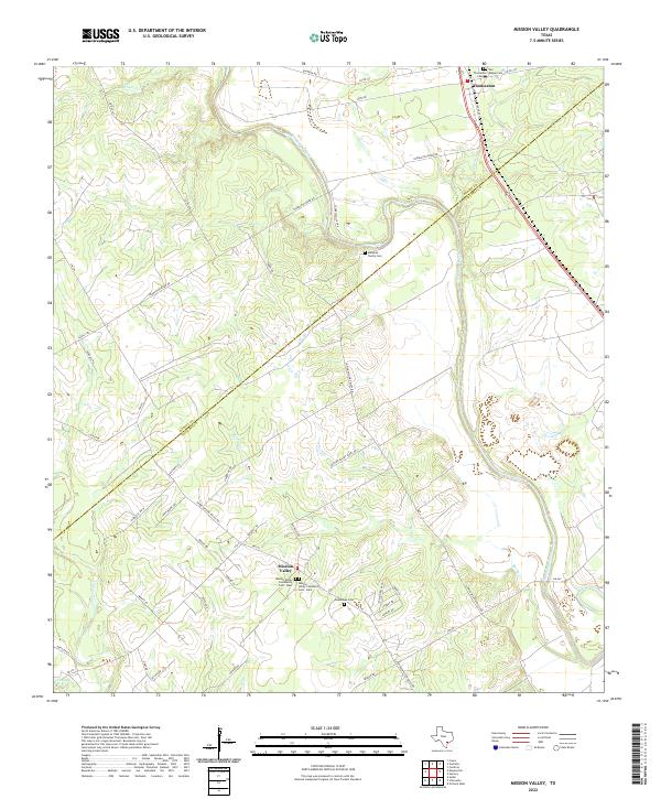 US Topo 7.5-minute map for Mission Valley TX