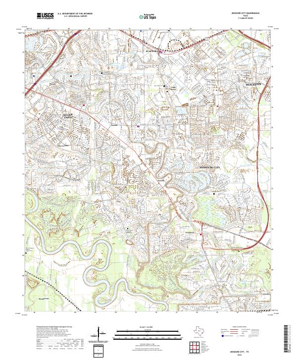 US Topo 7.5-minute map for Missouri City TX
