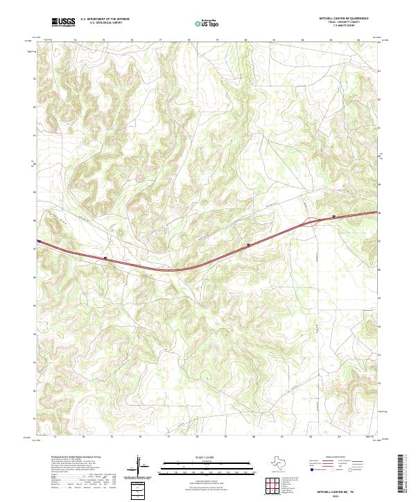 US Topo 7.5-minute map for Mitchell Canyon NE TX