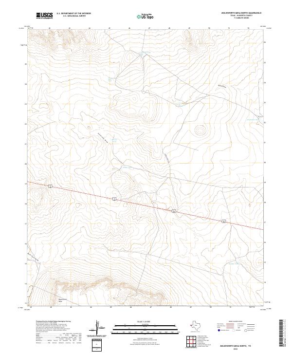 US Topo 7.5-minute map for Molesworth Mesa North TX