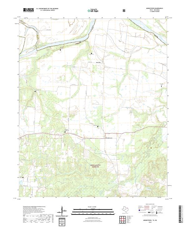 US Topo 7.5-minute map for Monkstown TXOK