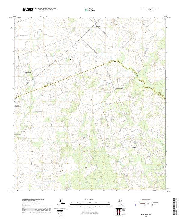 US Topo 7.5-minute map for Monteola TX