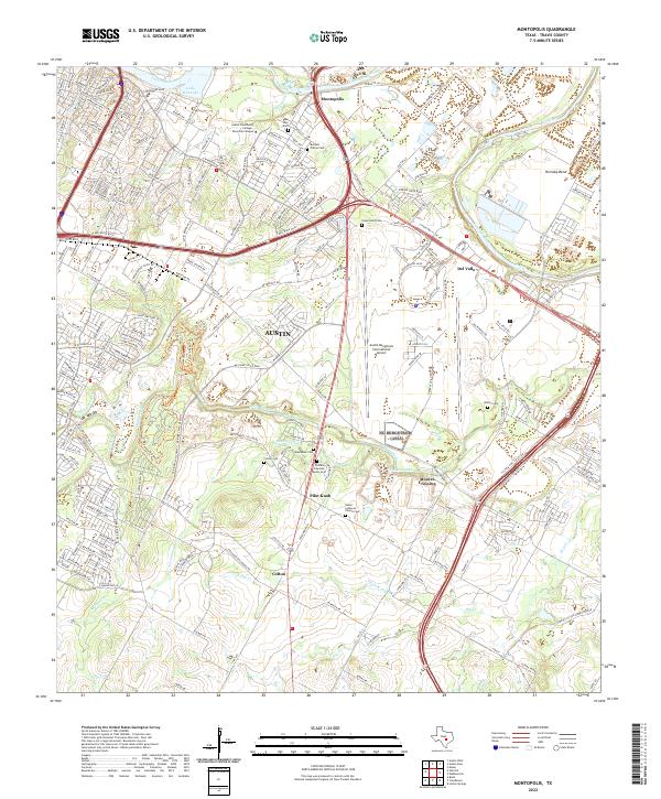 US Topo 7.5-minute map for Montopolis TX