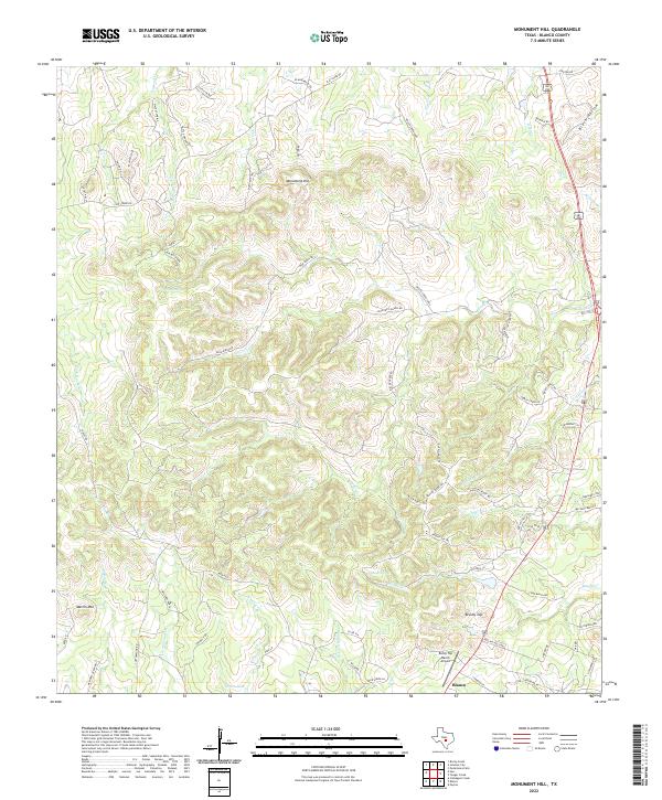 US Topo 7.5-minute map for Monument Hill TX