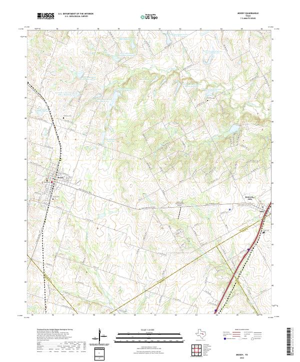 US Topo 7.5-minute map for Moody TX