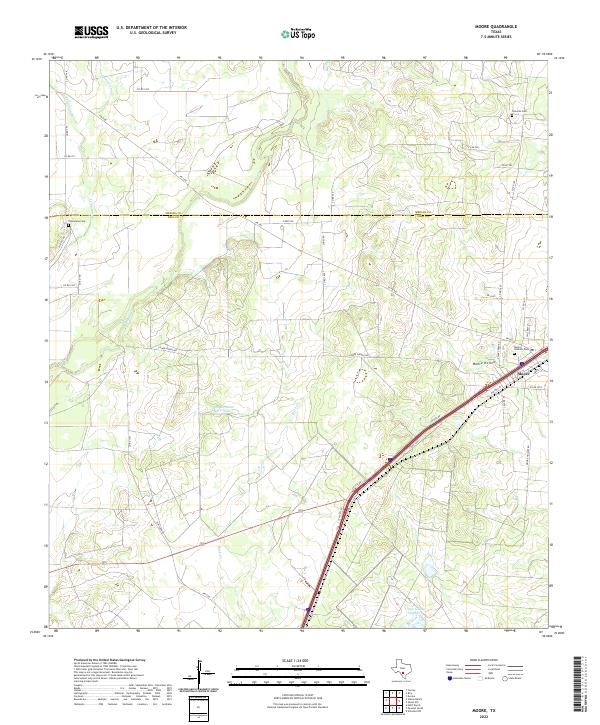 US Topo 7.5-minute map for Moore TX