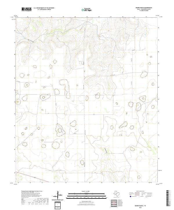 US Topo 7.5-minute map for Moore Ranch TX
