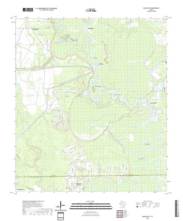US Topo 7.5-minute map for Moss Bluff TX