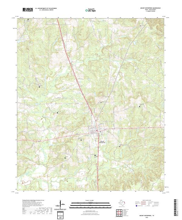 US Topo 7.5-minute map for Mount Enterprise TX