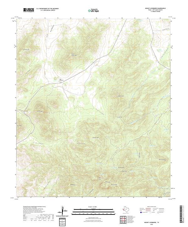 US Topo 7.5-minute map for Mount Livermore TX