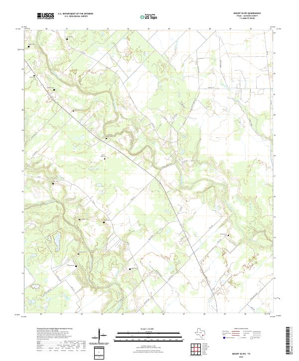 US Topo 7.5-minute map for Mount Olive TX