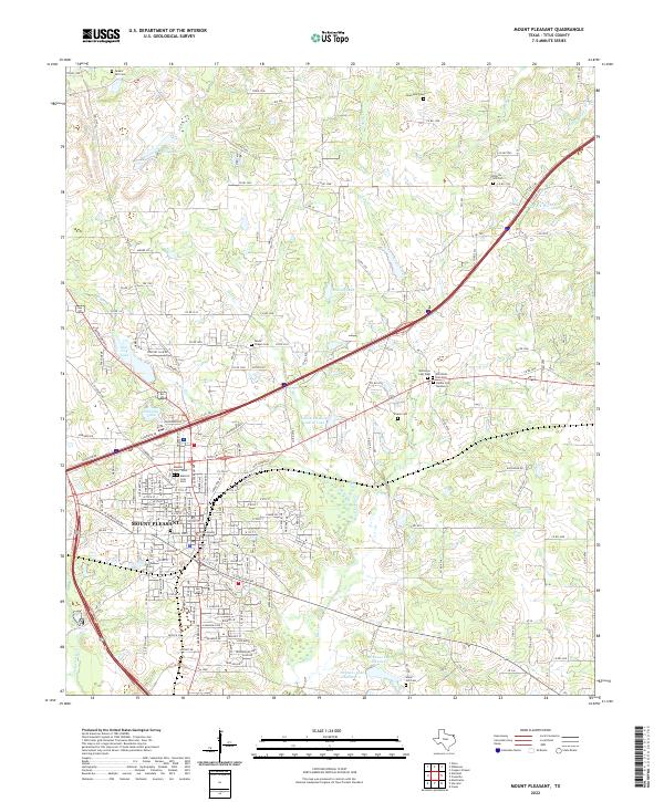 US Topo 7.5-minute map for Mount Pleasant TX
