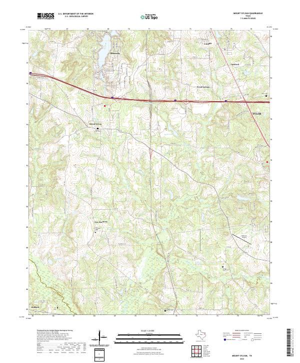 US Topo 7.5-minute map for Mount Sylvan TX