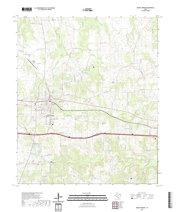 US Topo 7.5-minute map for Mount Vernon TX