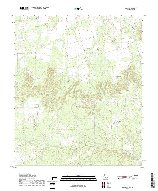US Topo 7.5-minute map for Mountain Pass TX