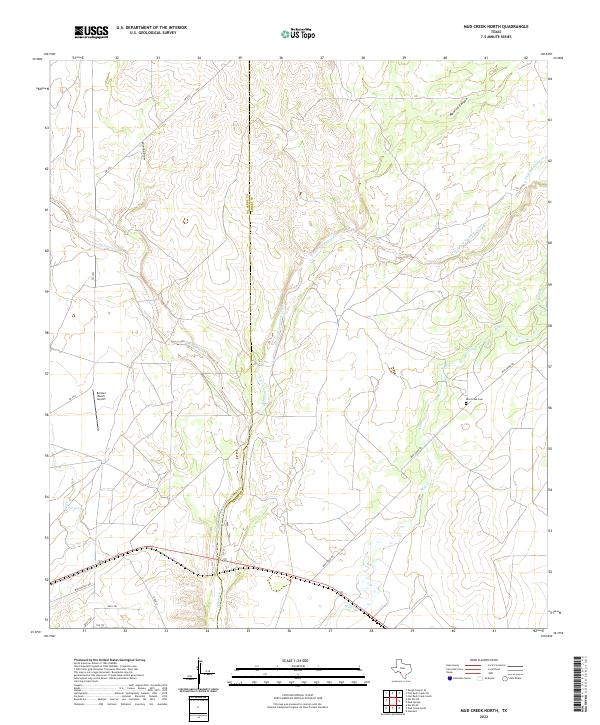US Topo 7.5-minute map for Mud Creek North TX