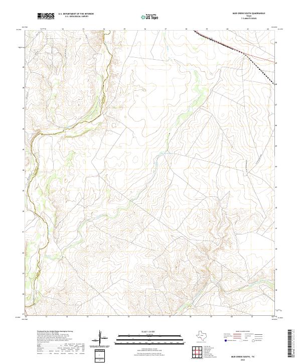 US Topo 7.5-minute map for Mud Creek South TX
