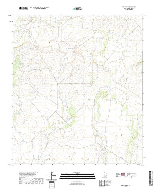 US Topo 7.5-minute map for Mud Springs TX – American Map Store
