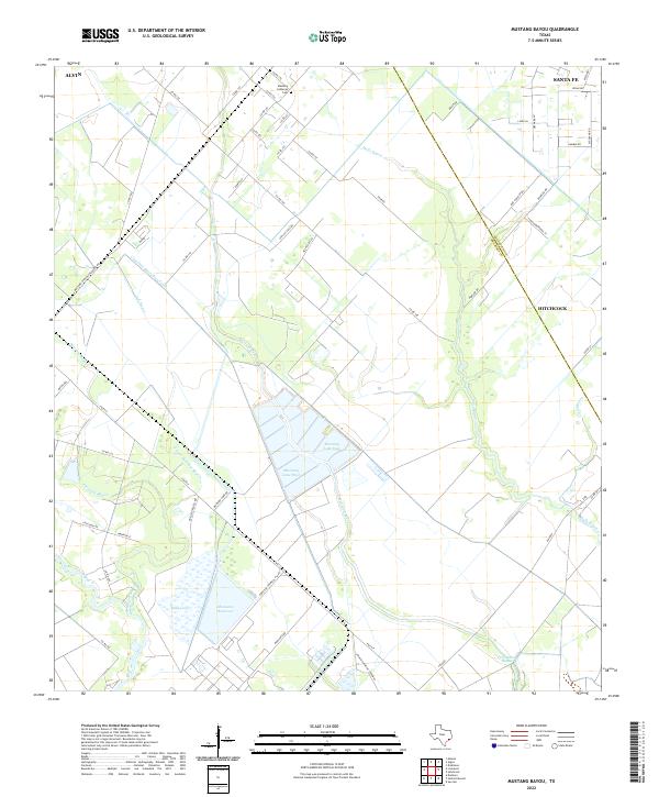 US Topo 7.5-minute map for Mustang Bayou TX