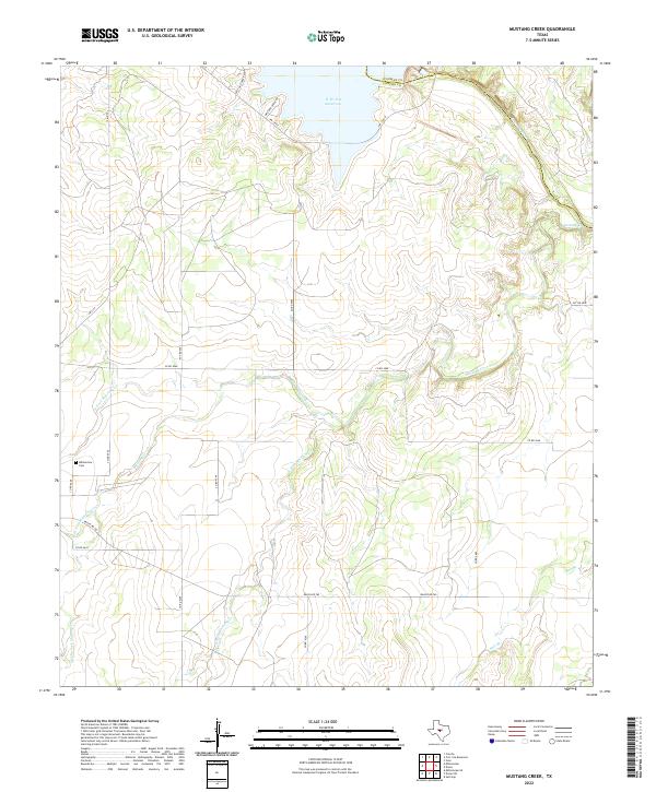 US Topo 7.5-minute map for Mustang Creek TX