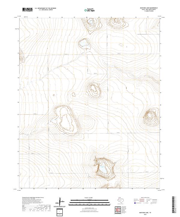 US Topo 7.5-minute map for Mustang Lake TX