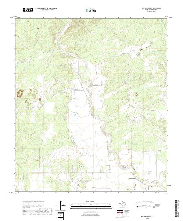 US Topo 7.5-minute map for Mustang Valley TX