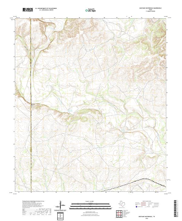 US Topo 7.5-minute map for Mustang Waterhole TX