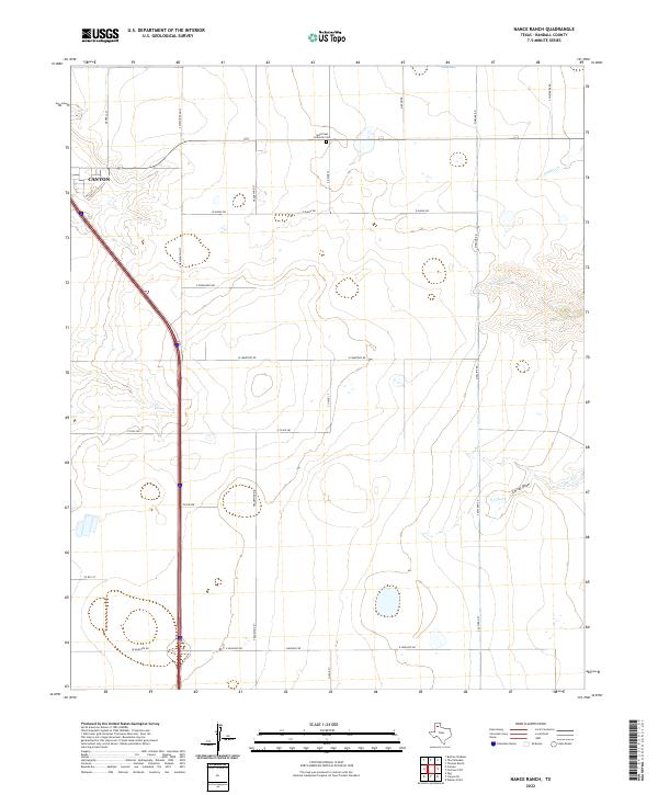 US Topo 7.5-minute map for Nance Ranch TX