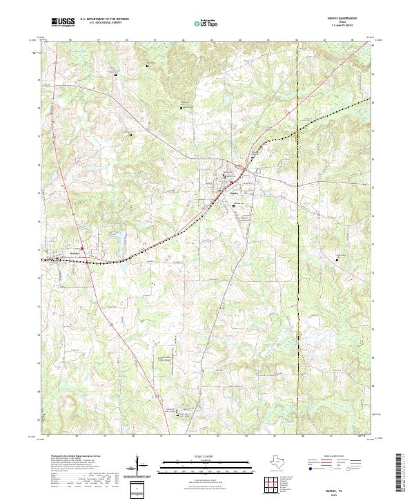 US Topo 7.5-minute map for Naples TX