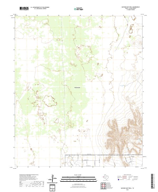 US Topo 7.5-minute map for Nations East Well TX