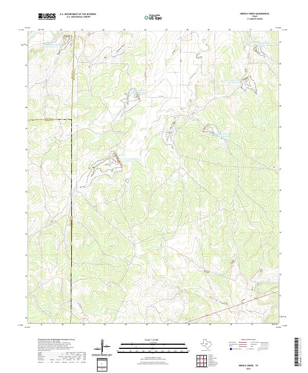 US Topo 7.5-minute map for Needle Creek TX
