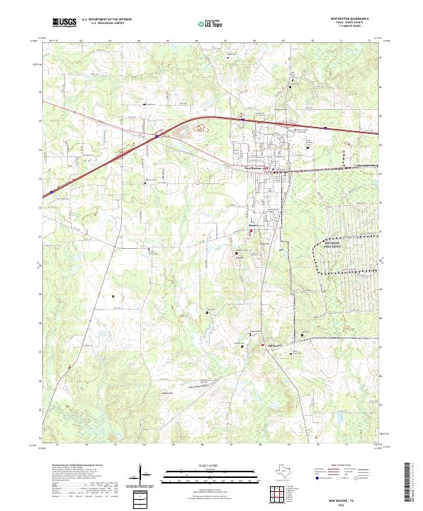 US Topo 7.5-minute map for New Boston TX