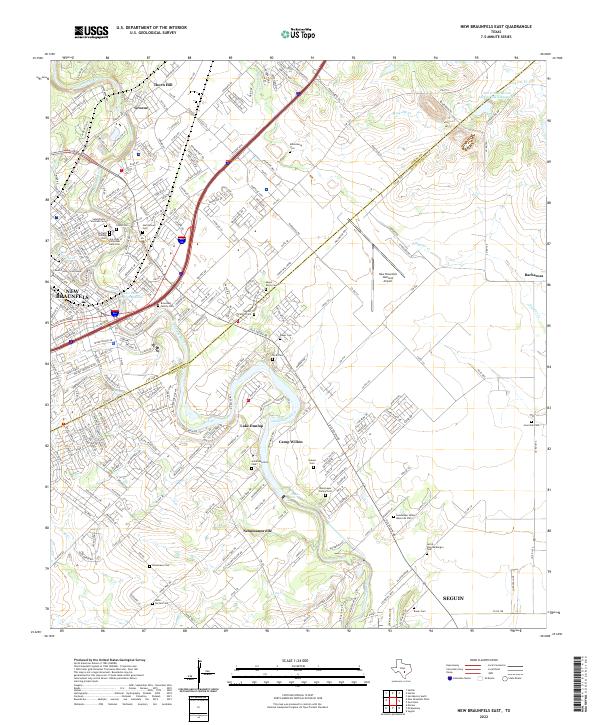 US Topo 7.5-minute map for New Braunfels East TX