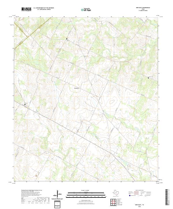 US Topo 7.5-minute map for New Davy TX