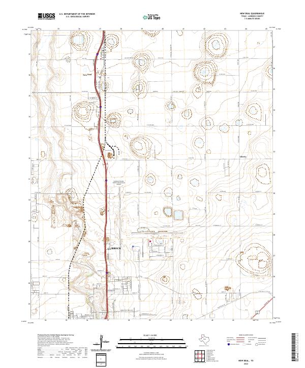 US Topo 7.5-minute map for New Deal TX