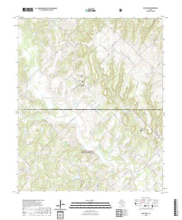 US Topo 7.5-minute map for New Harp TX