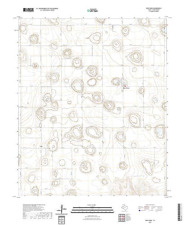 US Topo 7.5-minute map for New Home TX