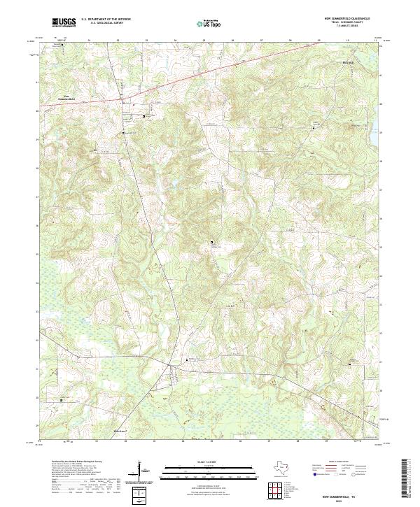 US Topo 7.5-minute map for New Summerfield TX