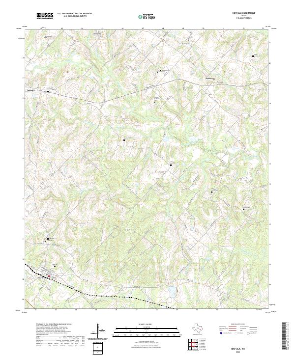 US Topo 7.5-minute map for New Ulm TX