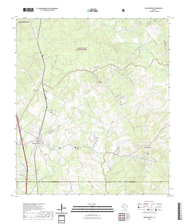 US Topo 7.5-minute map for New Waverly TX