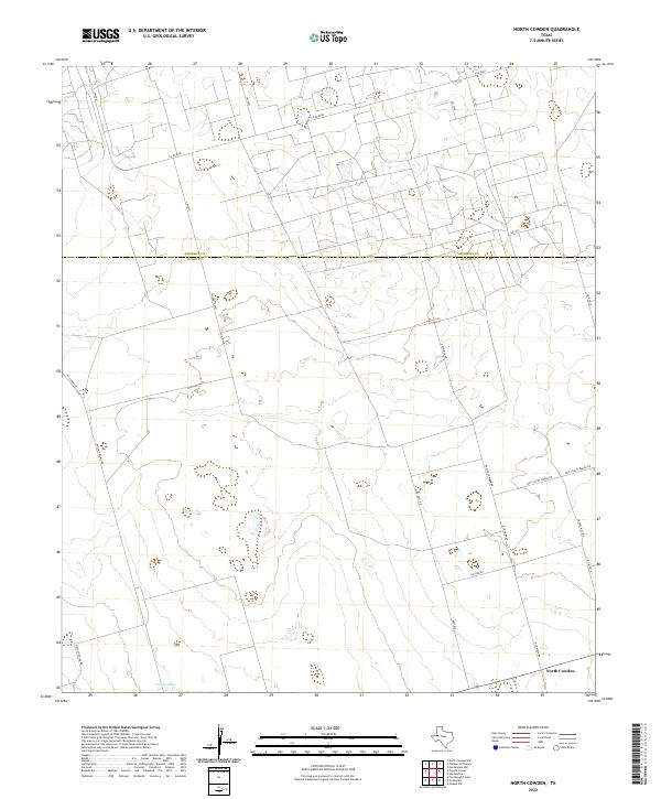 US Topo 7.5-minute map for North Cowden TX