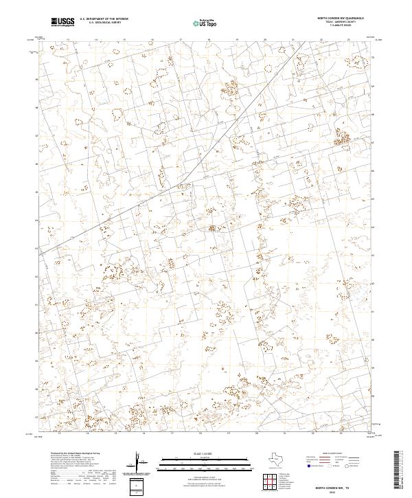 US Topo 7.5-minute map for North Cowden NW TX