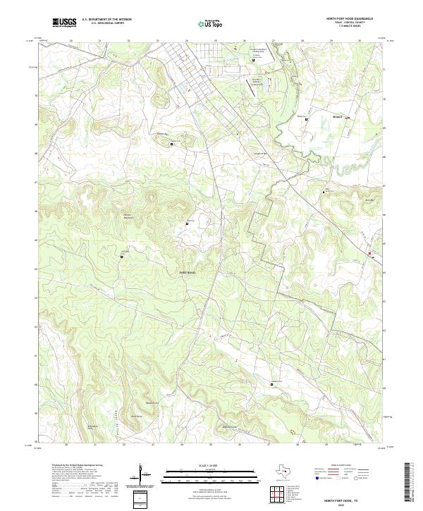 US Topo 7.5-minute map for North Fort Hood TX